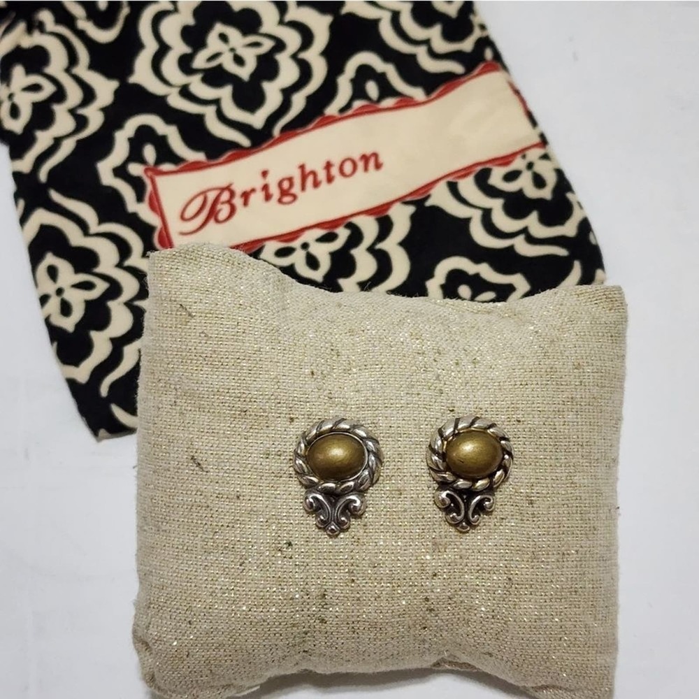 Brighton mixed metals floral drop stud earrings - Picture 3 of 5